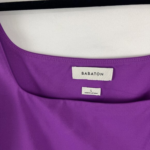 Aritzia Babaton Purple Square Neck Tank Bodysuit Womens Size L - Picture 2 of 9